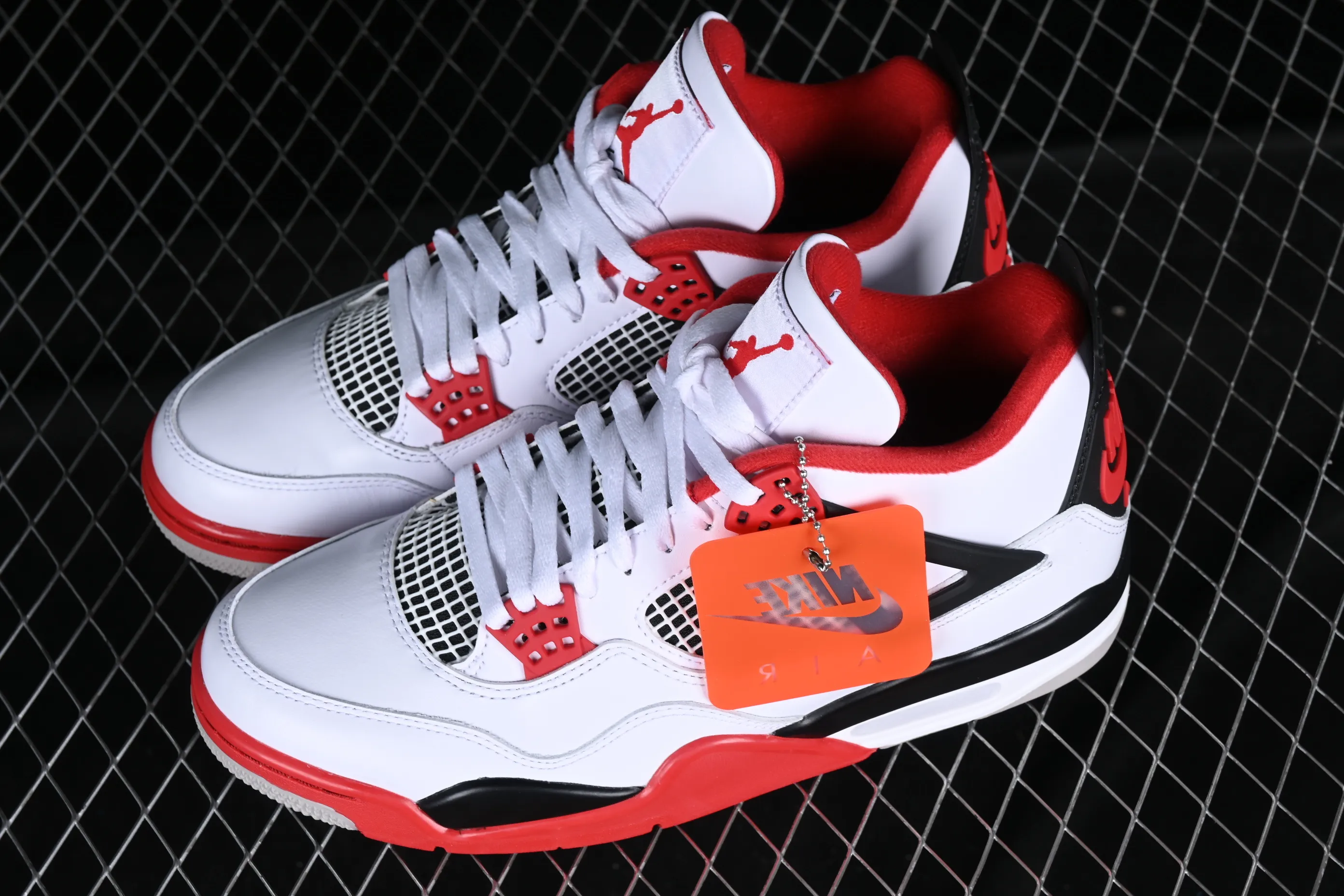 All categories Air Jordan Jordan series basketball shoes Air Jordan 4 LJR version Air Jordan 4 Retro "Fire Red" AJ4 Joe 4 white red flame red basketball shoes DC7770-160